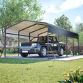 13x20 FT Heavy - Duty Metal Carport | Galvanized Steel Hardtop Roof | Triangle - Reinforced Frame | Car, Truck & Boat Shelter - Hippopotamus Barn
