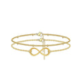 14K Gold Layered Bracelet - Adjustable Dainty Chain Bracelet for Women - Hippopotamus Barn