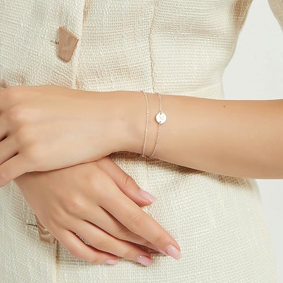 14K Gold Layered Bracelet - Adjustable Dainty Chain Bracelet for Women - Hippopotamus Barn