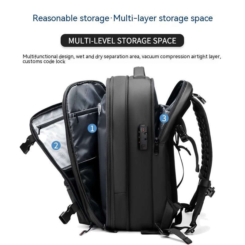 Large Capacity Waterproof Travel Backpack with Laptop Compartment | 56-75L - Hippopotamus Barn