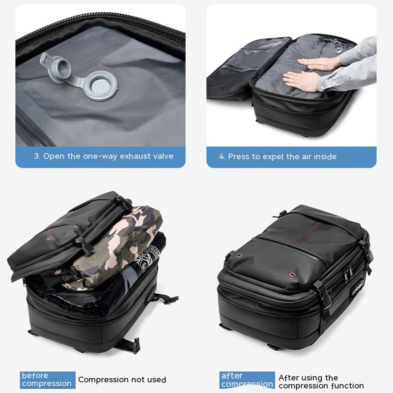 Large Capacity Waterproof Travel Backpack with Laptop Compartment | 56-75L - Hippopotamus Barn