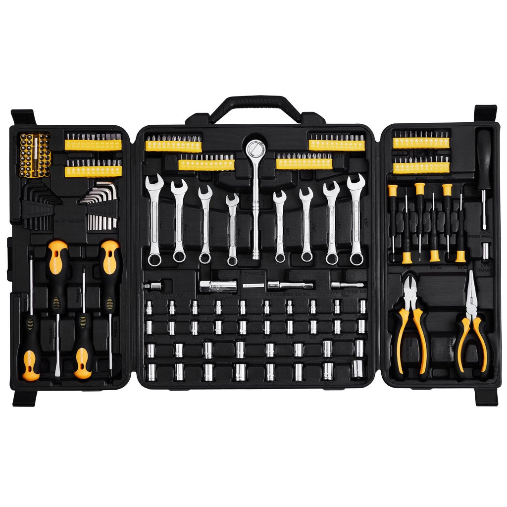 221 - Piece Mechanics Tool Set - Professional SAE & Metric Socket Set with Ratchet, Wrenches & Storage Case - Hippopotamus Barn