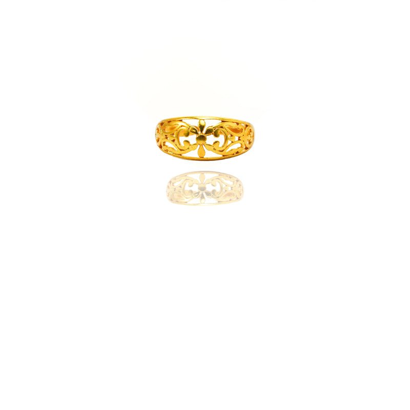 24k Gold Jewelry,Adjustable Flowers Ring Gold Sterling Jewelry For Women - Hippopotamus Barn