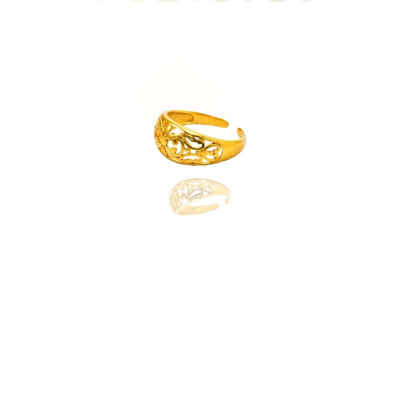 24k Gold Jewelry,Adjustable Flowers Ring Gold Sterling Jewelry For Women - Hippopotamus Barn