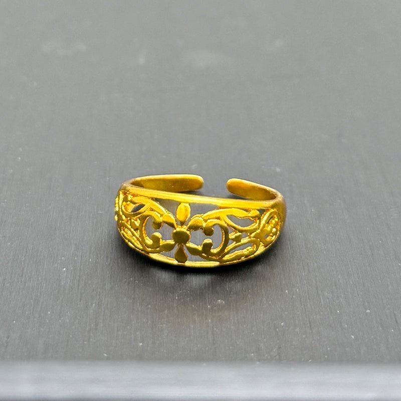 24k Gold Jewelry,Adjustable Flowers Ring Gold Sterling Jewelry For Women - Hippopotamus Barn