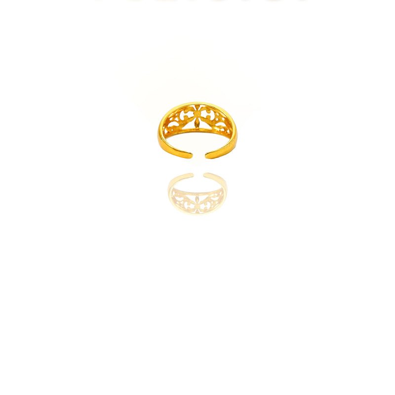 24k Gold Jewelry,Adjustable Flowers Ring Gold Sterling Jewelry For Women - Hippopotamus Barn