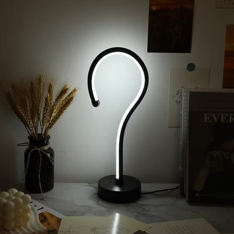 Creative Question Mark Shape Table Lamp, Three-color Dimming USB Desk Decor - Hippopotamus Barn