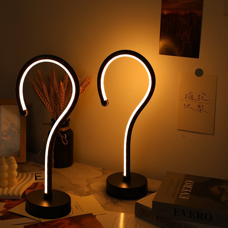 Creative Question Mark Shape Table Lamp, Three-color Dimming USB Desk Decor - Hippopotamus Barn