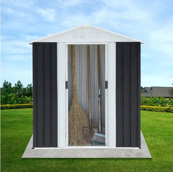 5x3 Small Metal Garden Shed – Weatherproof Galvanized Steel, Lockable Tool Storage for Patios & Balconies - Hippopotamus Barn