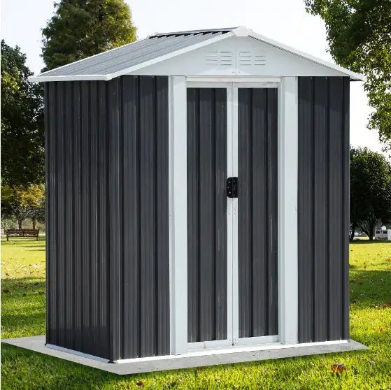 5x3 Small Metal Garden Shed – Weatherproof Galvanized Steel, Lockable Tool Storage for Patios & Balconies - Hippopotamus Barn