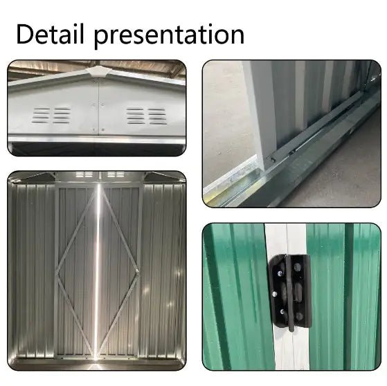 5x3 Small Metal Garden Shed – Weatherproof Galvanized Steel, Lockable Tool Storage for Patios & Balconies - Hippopotamus Barn