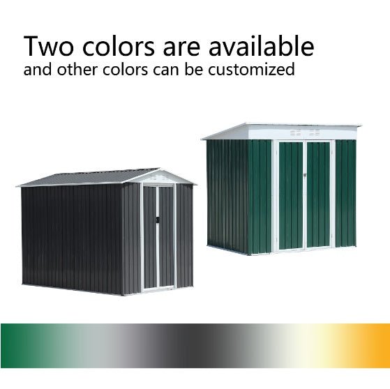 6 x 4 Ft Outdoor Storage Shed – Aluminum Alloy Frame, Apex Roof | Gray & White | Garden, Patio, Backyard - Hippopotamus Barn