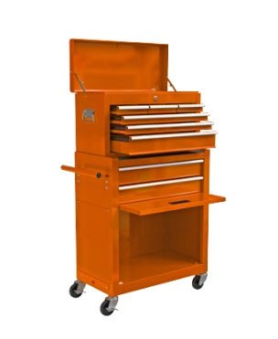 8 - Drawer Rolling Tool Chest with Wheels & Locking Drawers – Orange | 42.8" Steel Tool Cabinet - Hippopotamus Barn