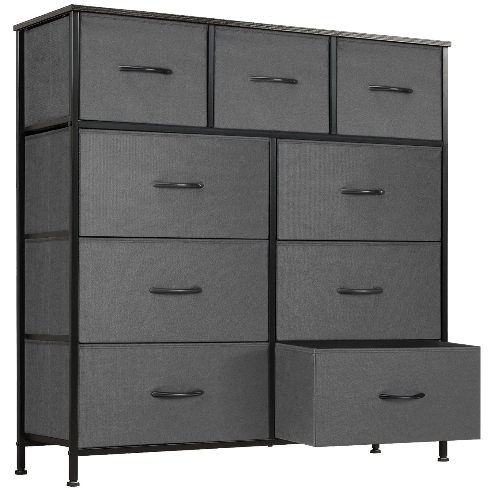 9 Drawer Fabric Dresser - Tall Storage Tower for Bedroom, Closet & Nursery - Hippopotamus Barn