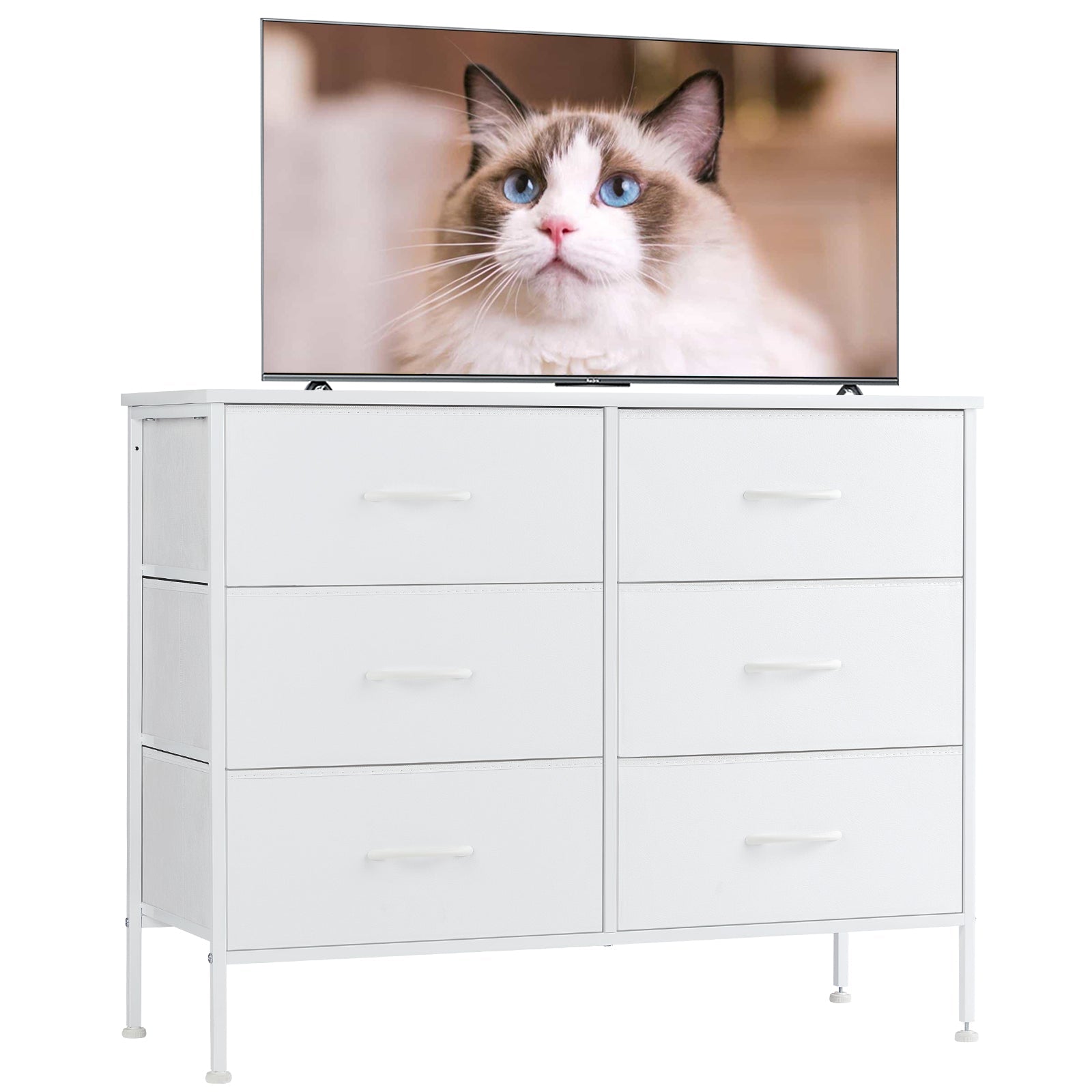 9 Drawer Fabric Dresser - Tall Storage Tower for Bedroom, Closet & Nursery - Hippopotamus Barn