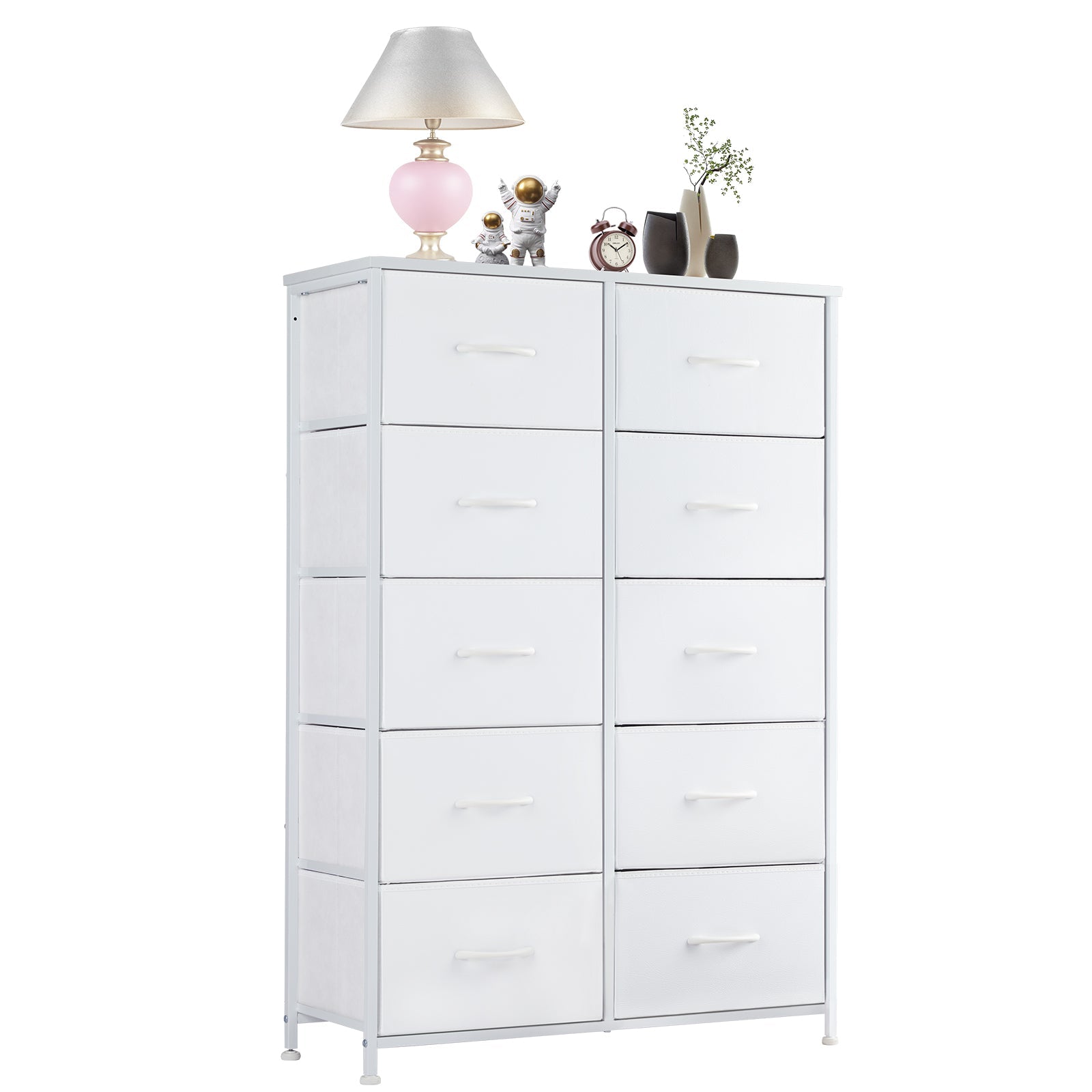9 Drawer Fabric Dresser - Tall Storage Tower for Bedroom, Closet & Nursery - Hippopotamus Barn
