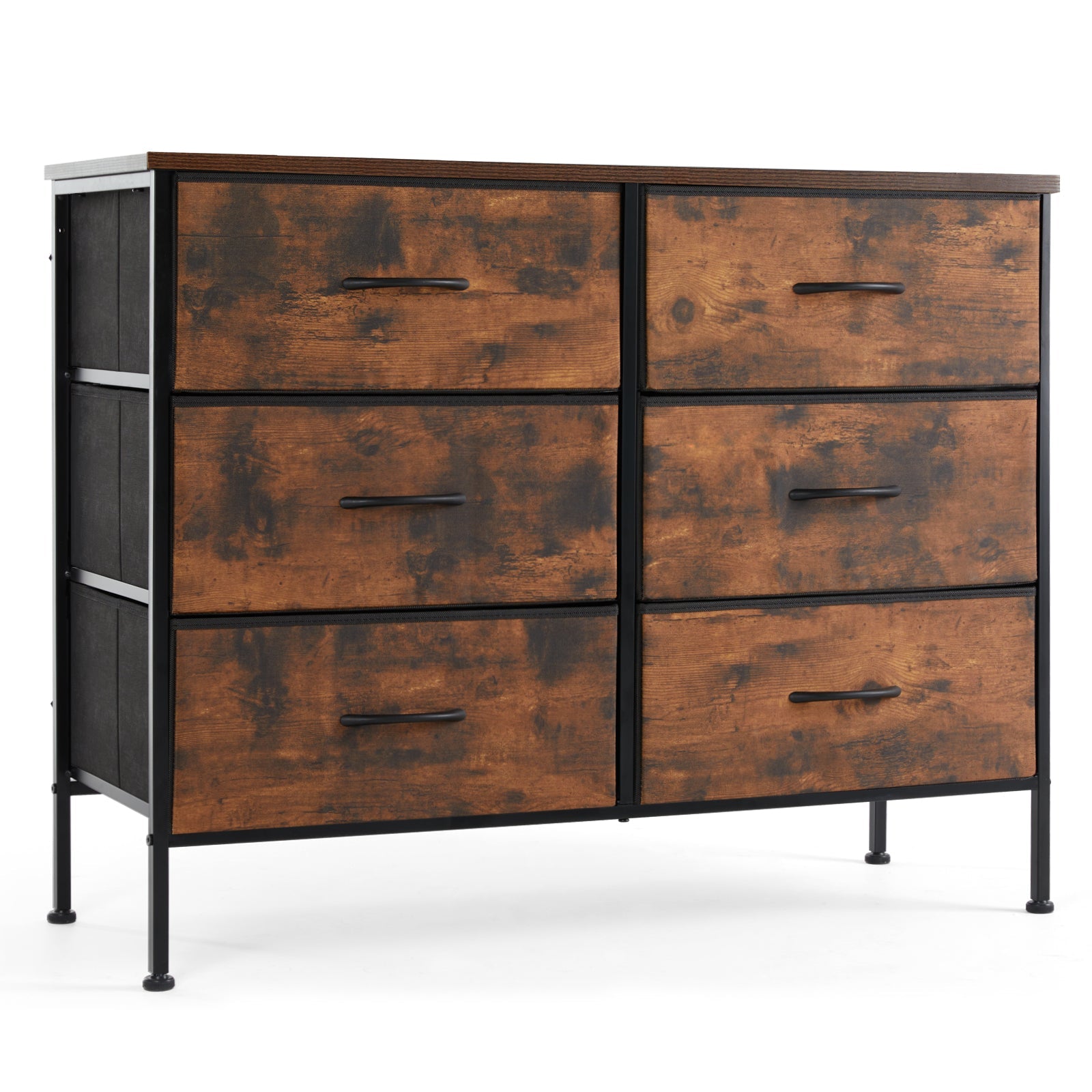 9 Drawer Fabric Dresser - Tall Storage Tower for Bedroom, Closet & Nursery - Hippopotamus Barn