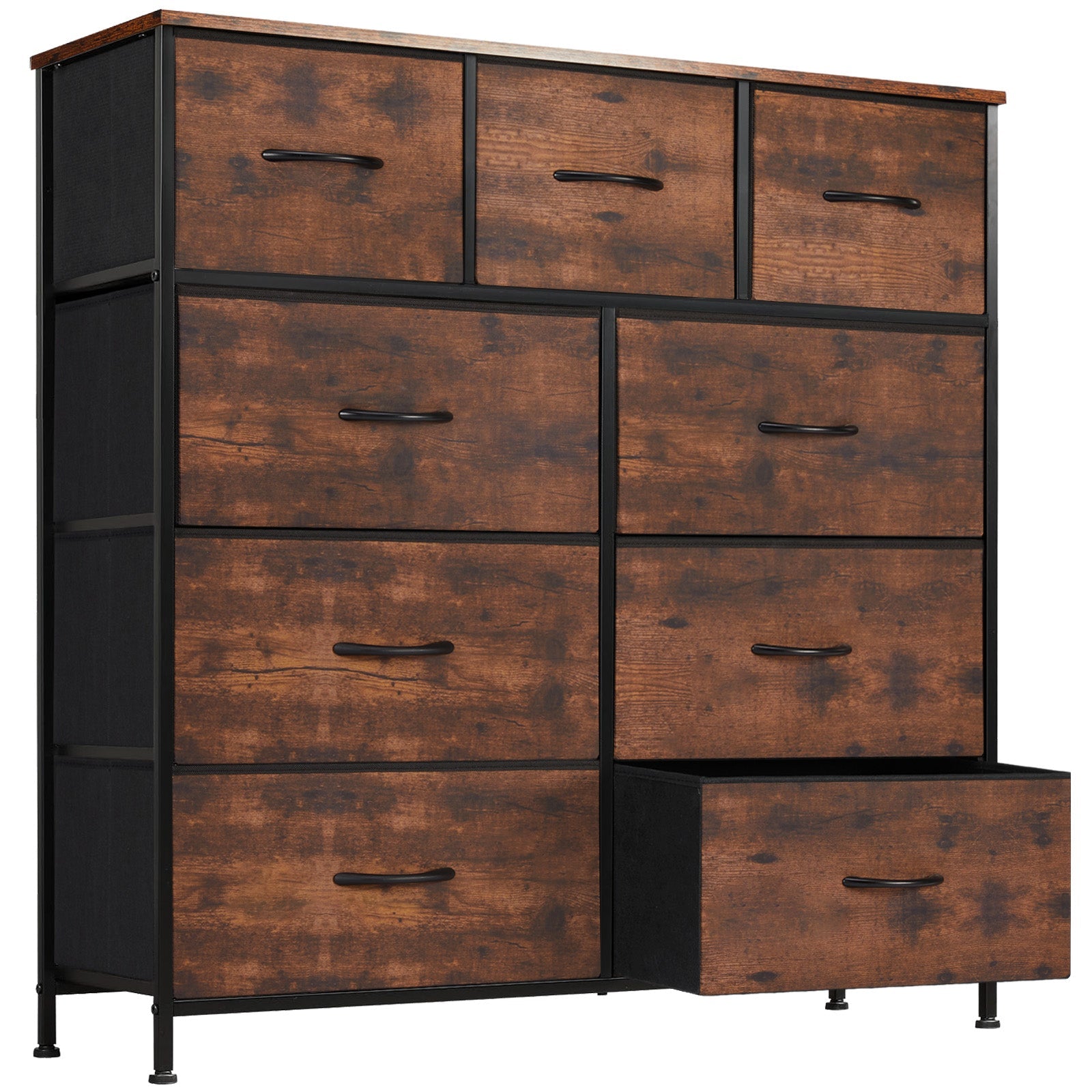 9 Drawer Fabric Dresser - Tall Storage Tower for Bedroom, Closet & Nursery - Hippopotamus Barn