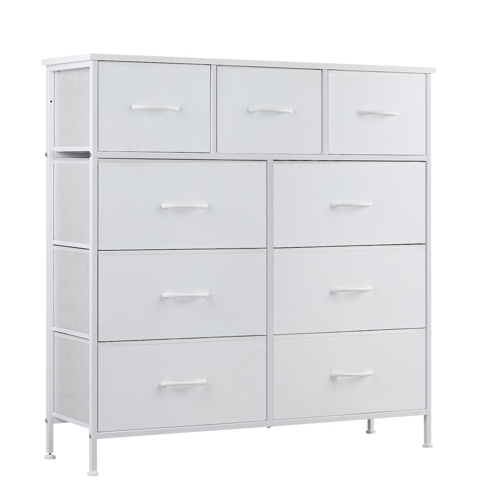 9 Drawer Fabric Dresser - Tall Storage Tower for Bedroom, Closet & Nursery - Hippopotamus Barn