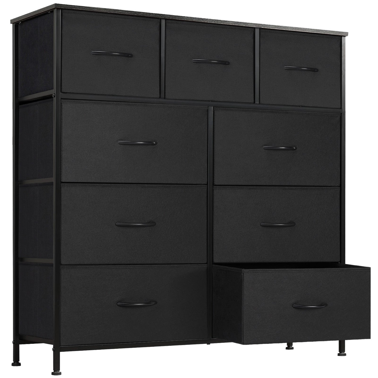 9 Drawer Fabric Dresser - Tall Storage Tower for Bedroom, Closet & Nursery - Hippopotamus Barn