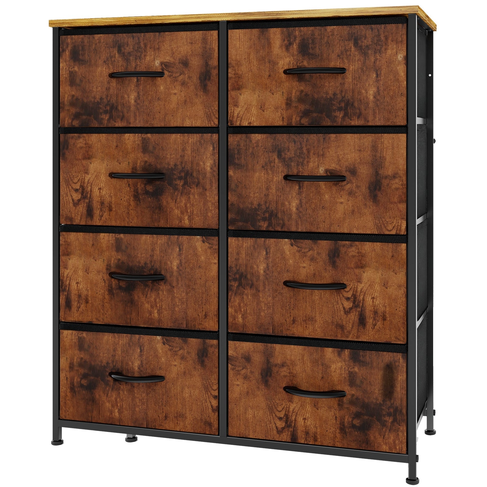 9 Drawer Fabric Dresser - Tall Storage Tower for Bedroom, Closet & Nursery - Hippopotamus Barn