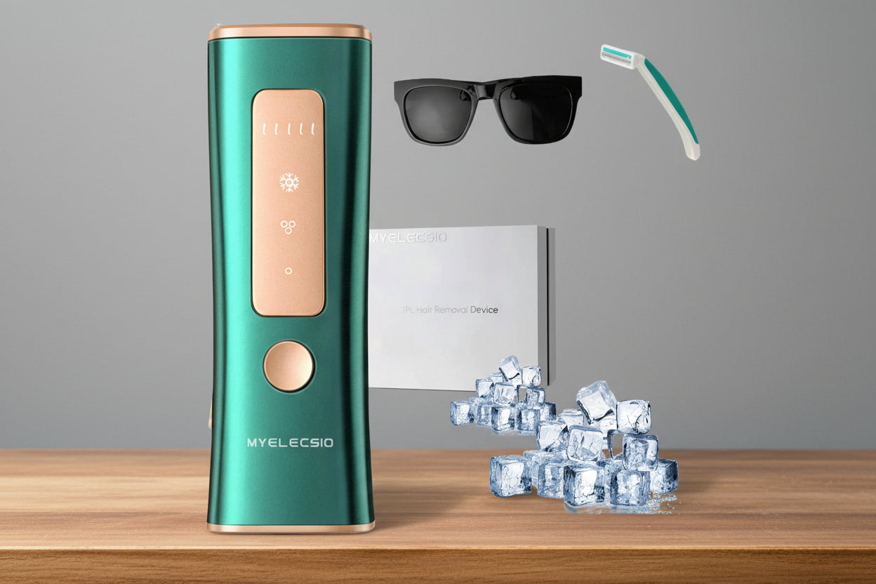 Myelecsio IPL Device Dark Green with Ice Cooling window
