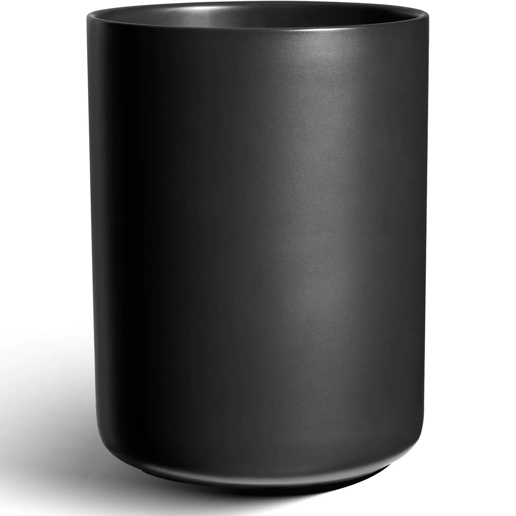 6.6" Matte Black Ceramic Utensil Holder – Large Modern Crock for Farmhouse Kitchen Decor