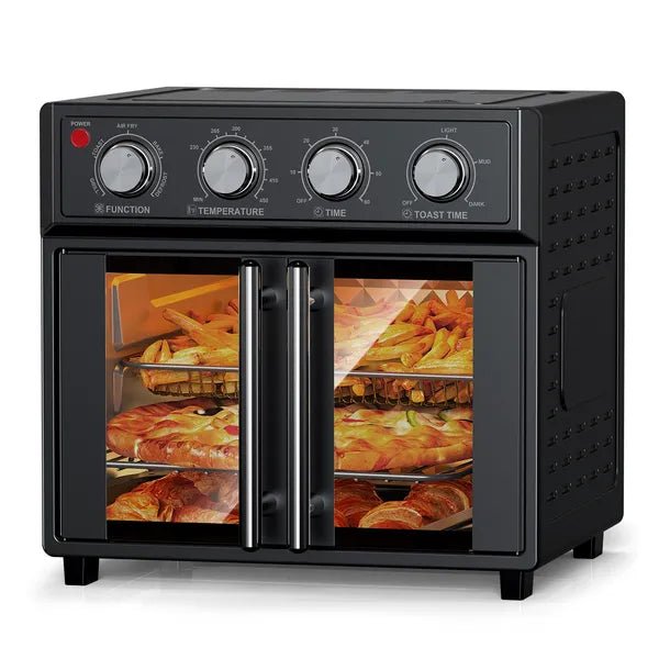 Air Fryer Toaster Oven 29.5 Qt - PlumChef Extra Large Convection Oven with French Doors - Hippopotamus Barn