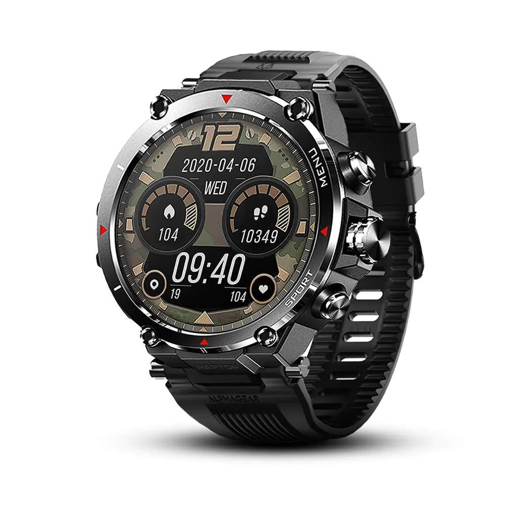 ALPHAGEAR Raptor Smartwatch - 1.45" AMOLED, GPS, 14 - Day Battery - Hippopotamus Barn