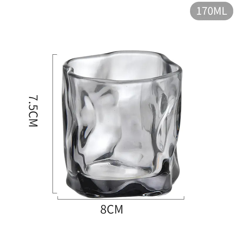 Irregular Geometric Glass Tumbler Set – Heat-Resistant Whiskey & Coffee Glasses (2 Pack)