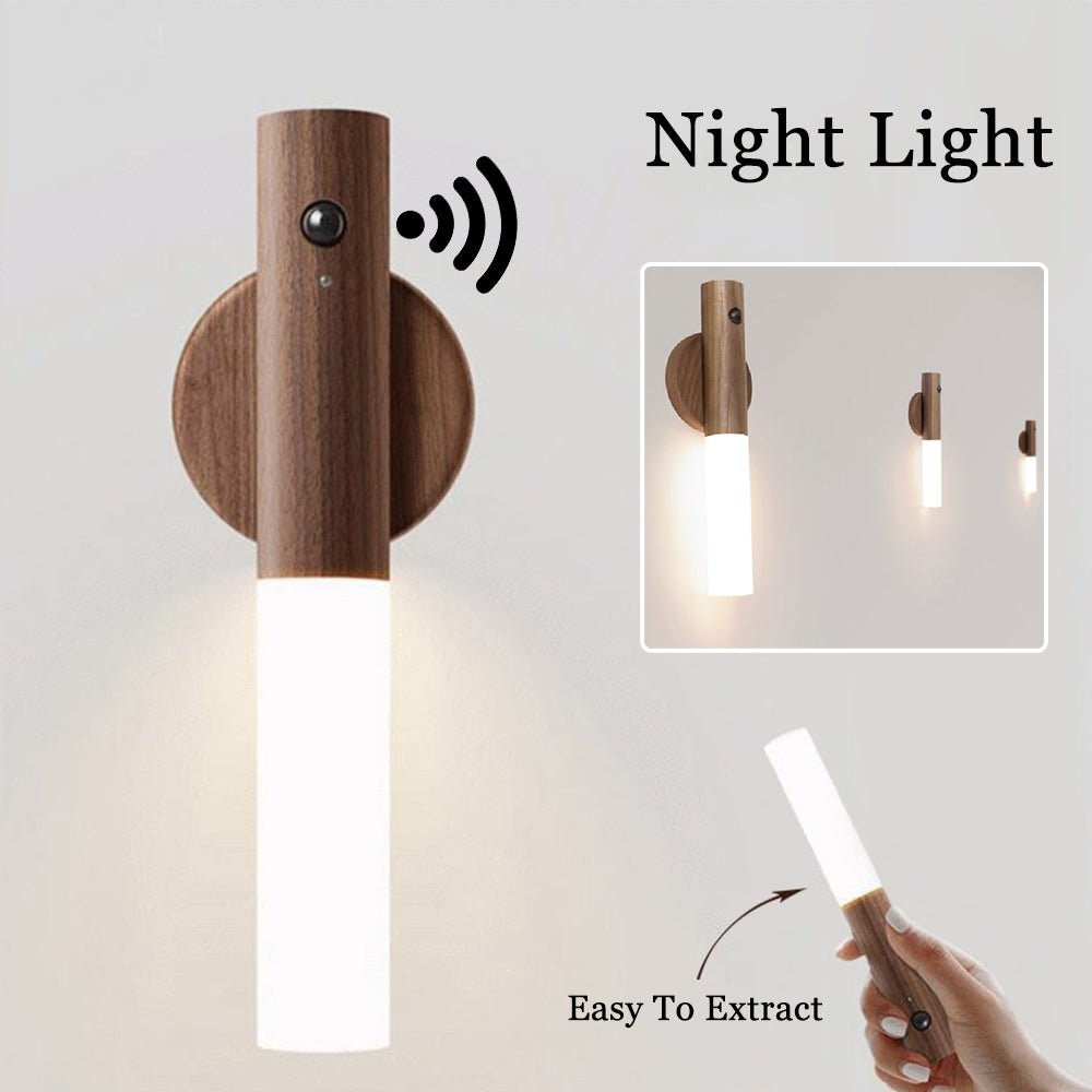 Wood USB Magnetic LED Night Light with Motion Sensor - Hippopotamus Barn