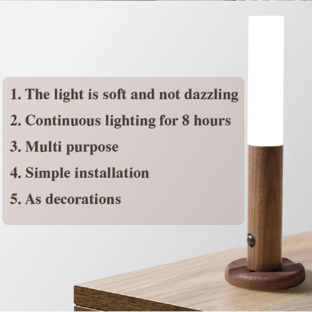 Wood USB Magnetic LED Night Light with Motion Sensor - Hippopotamus Barn
