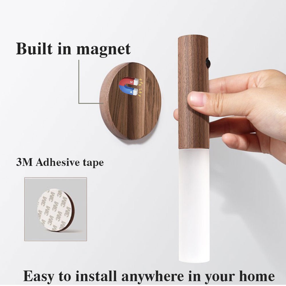 Wood USB Magnetic LED Night Light with Motion Sensor - Hippopotamus Barn