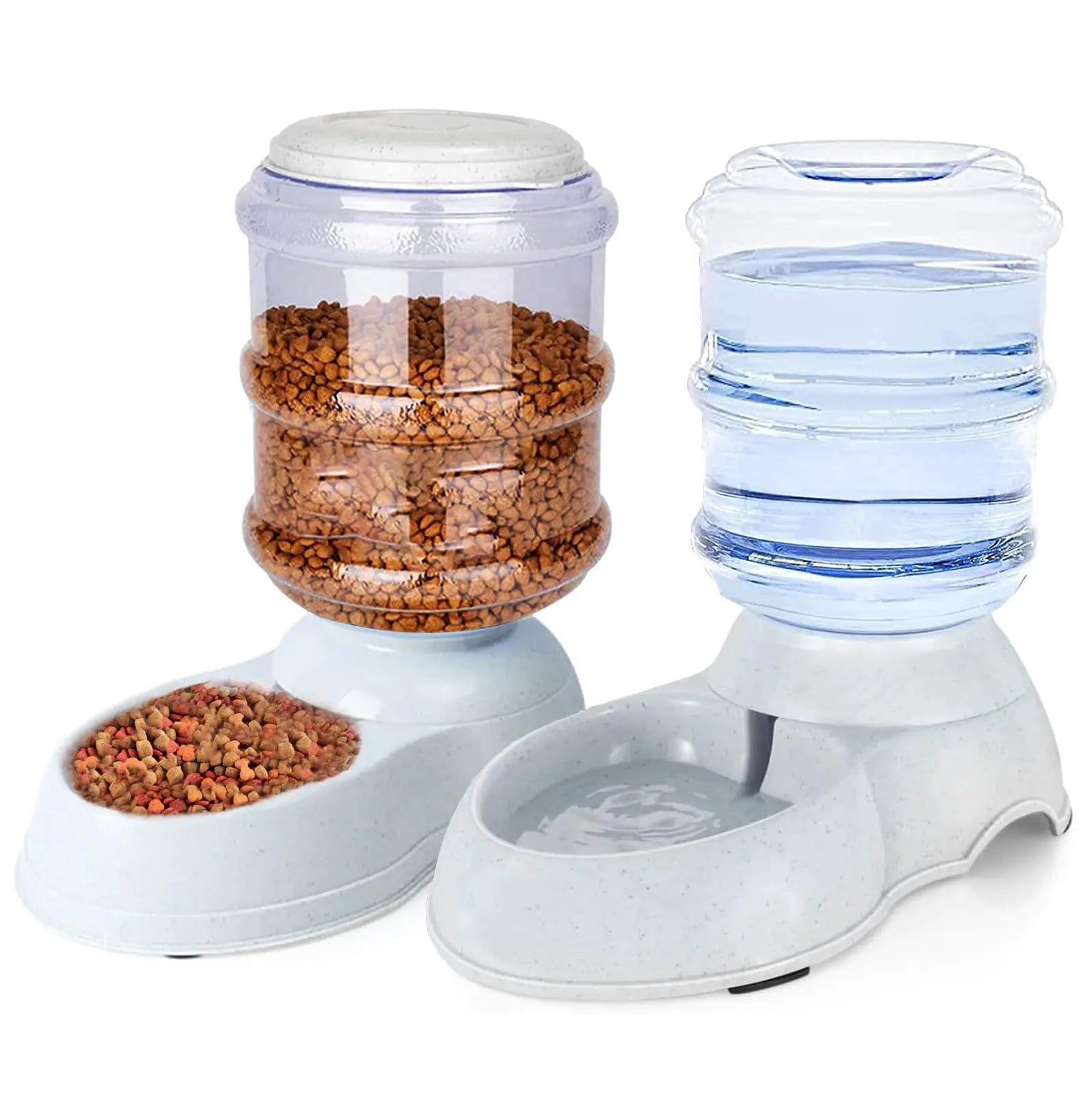 Automatic Gravity Pet Feeder and Waterer Set | 3 - Gallon Extra - Large Capacity - Hippopotamus Barn