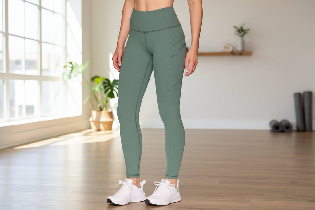 Avalanche Women’s Peached Soft Hiking Leggings – High - Waisted Gym Tights with Side Pockets - Hippopotamus Barn
