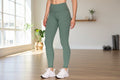 Avalanche Women’s Peached Soft Hiking Leggings – High - Waisted Gym Tights with Side Pockets - Hippopotamus Barn