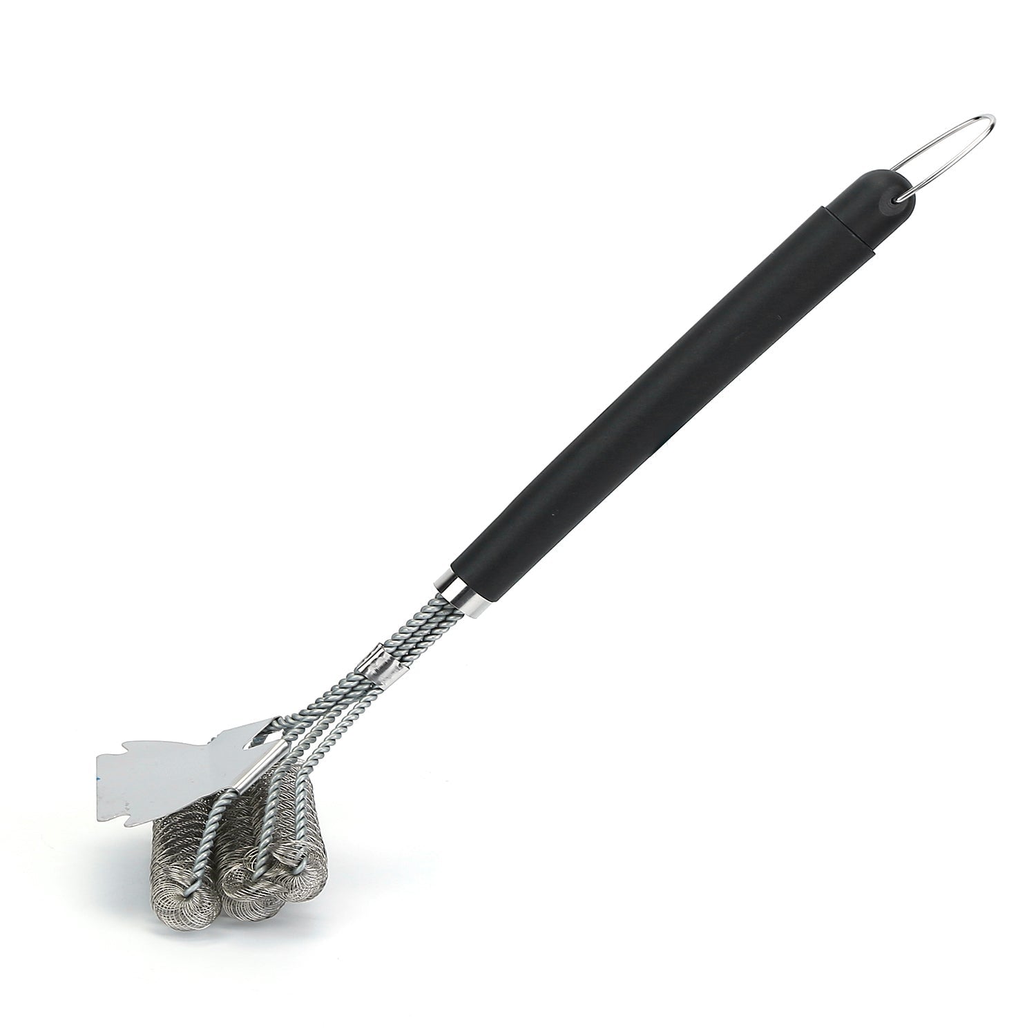 BBQ Grill Brush with Scraper - 16.5" Stainless Steel Grill Cleaner with Stiff Bristles - Hippopotamus Barn