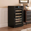 Black Wine Cooler Cabinet with LED Touch Screen & Constant Temperature Control - Hippopotamus Barn