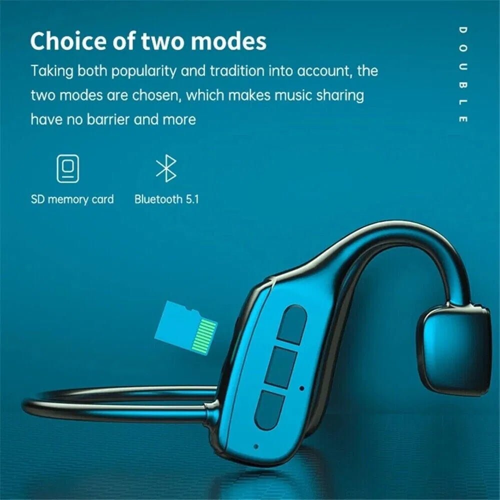 Bone Conduction Headphones - Bluetooth 5.1 Wireless Open - Ear Headset for Sports & Running - Hippopotamus Barn