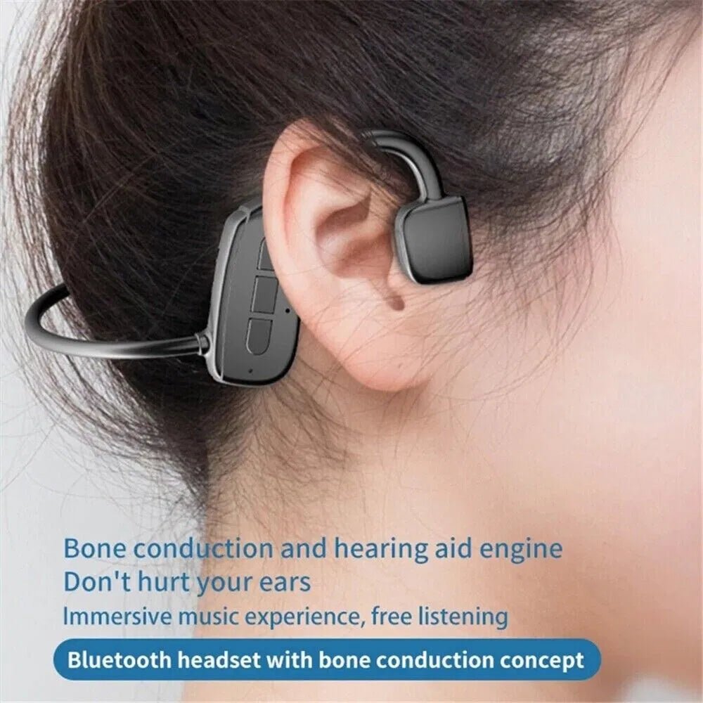 Bone Conduction Headphones - Bluetooth 5.1 Wireless Open - Ear Headset for Sports & Running - Hippopotamus Barn
