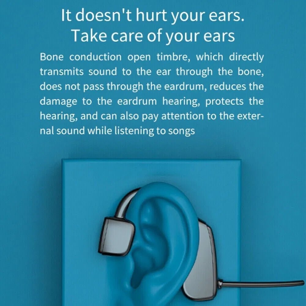 Bone Conduction Headphones - Bluetooth 5.1 Wireless Open - Ear Headset for Sports & Running - Hippopotamus Barn