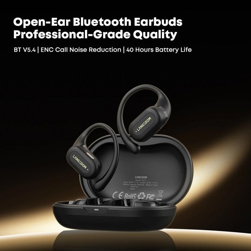 Bone Conduction Wireless Earbuds - Mini TWS Bluetooth Sport Headphones with Open - Ear Design - Hippopotamus Barn