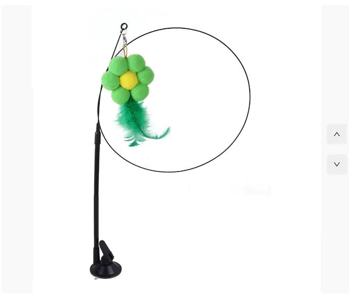 Cat Sucker Teaser Toy | Interactive Suction Cup Wand with Interchangeable Charms - Hippopotamus Barn