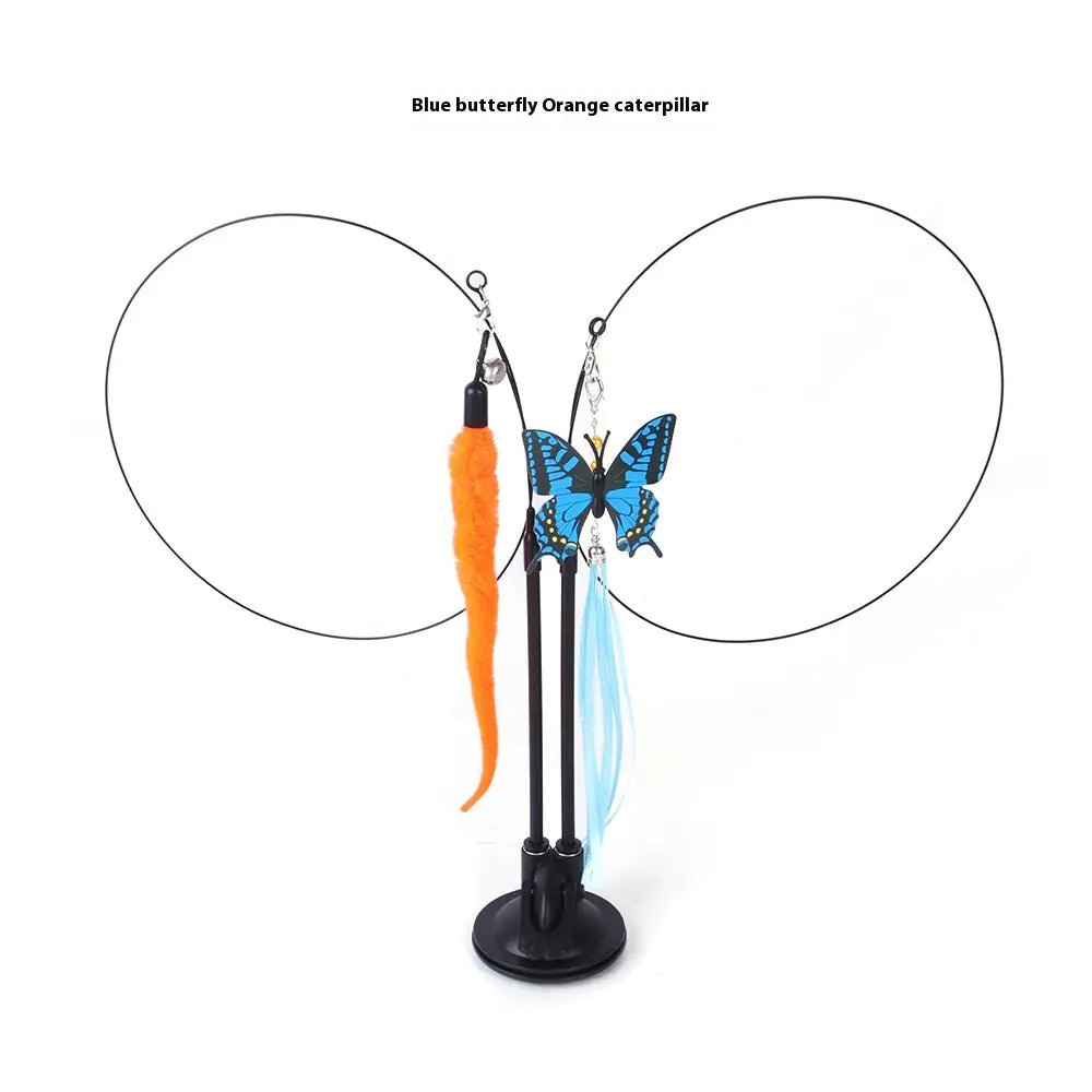 Cat Sucker Teaser Toy | Interactive Suction Cup Wand with Interchangeable Charms - Hippopotamus Barn