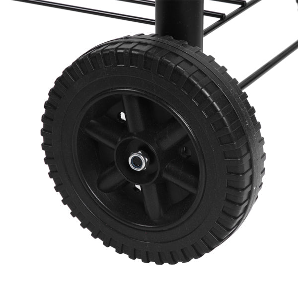 Charcoal Grill with Offset Smoker - Portable BBQ Grill with Wheels - Hippopotamus Barn