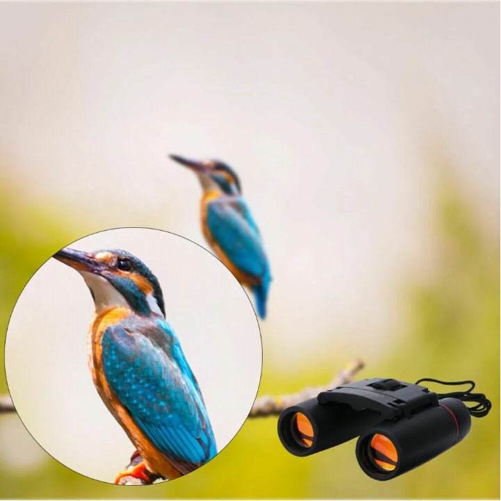 Compact Binoculars 30x60 Zoom - Folding Travel Telescope for Hunting Bird Watching - Hippopotamus Barn