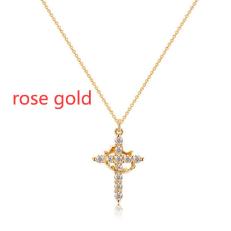 Crown & Pendant Necklace – Gold, Silver & Rose Gold | Unisex Fashion Jewelry - Hippopotamus Barn
