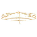 Dainty Gold Bracelets for Women, 14K Gold Filled Adjustable Layered Bracelet Cute Oval Chain Bar Gold Bracelets For Women Jewelry - Hippopotamus Barn