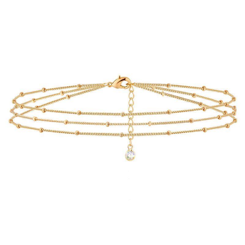 Dainty Gold Bracelets for Women, 14K Gold Filled Adjustable Layered Bracelet Cute Oval Chain Bar Gold Bracelets For Women Jewelry - Hippopotamus Barn