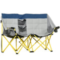 Double Camping Chair for 2 People - Loveseat Folding Lawn Chair with Cup Holders & Carry Bag - Hippopotamus Barn